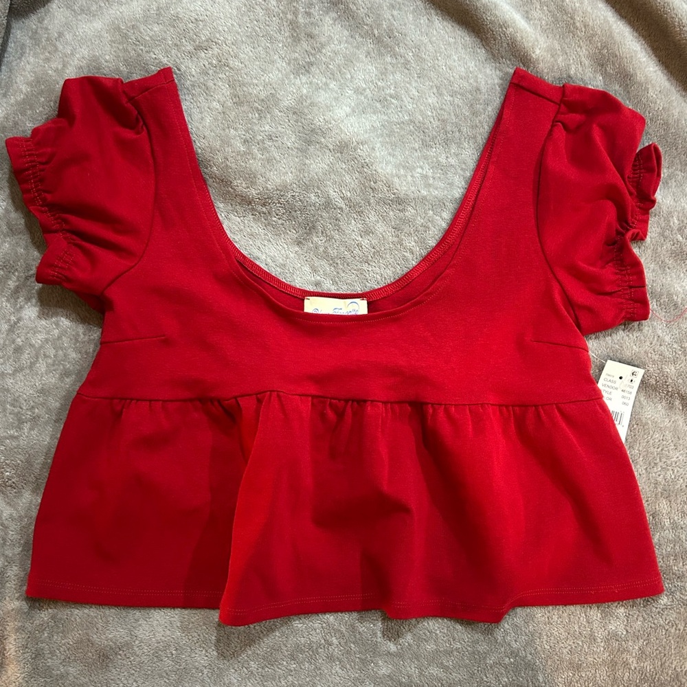 pacsun red babydoll top